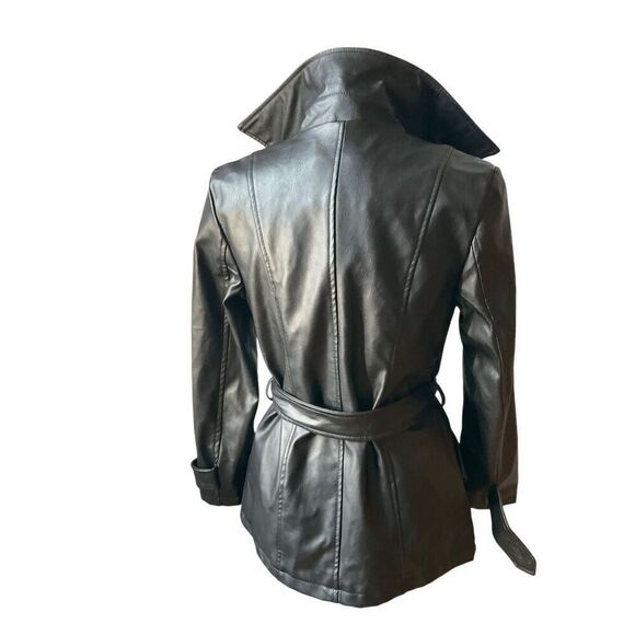 Emporio & Co Faux Leather Short Trench. Size Small. NWT. Made in Italy - Picture 4 of 16